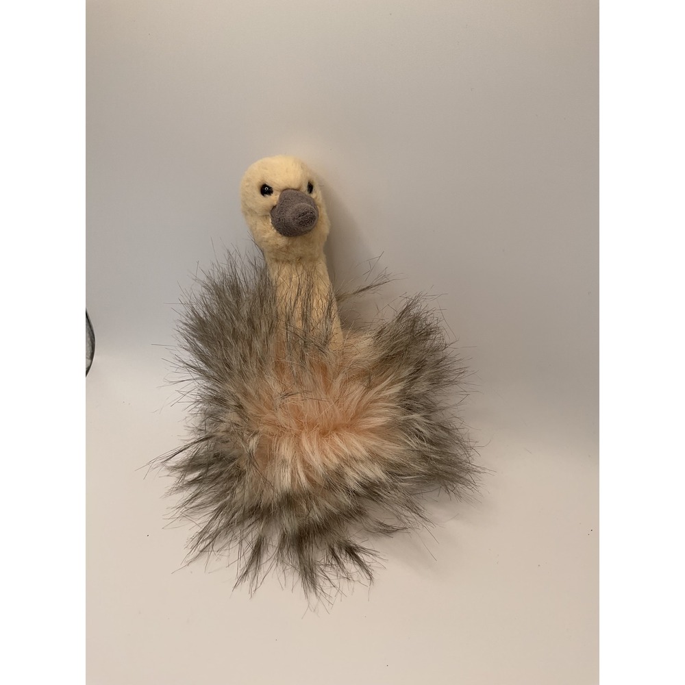 Aurora World Ostrich Plush Stuffed Animal Tan Gray Faux Fur 8 Inch 2017